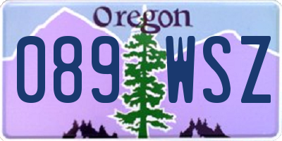OR license plate 089WSZ