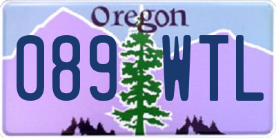 OR license plate 089WTL