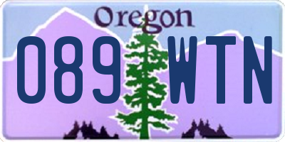 OR license plate 089WTN