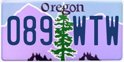 OR license plate 089WTW
