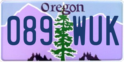 OR license plate 089WUK