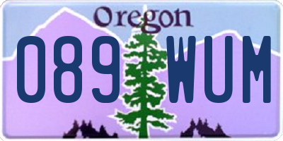 OR license plate 089WUM