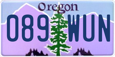OR license plate 089WUN