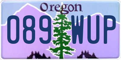 OR license plate 089WUP