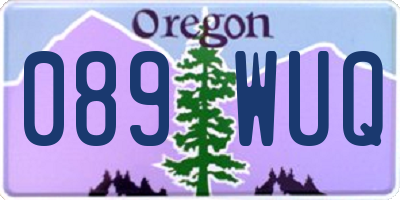 OR license plate 089WUQ