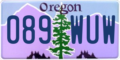 OR license plate 089WUW