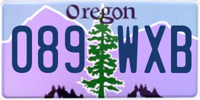 OR license plate 089WXB
