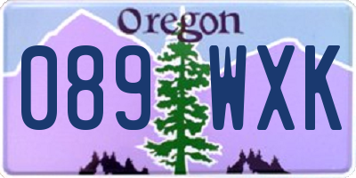 OR license plate 089WXK