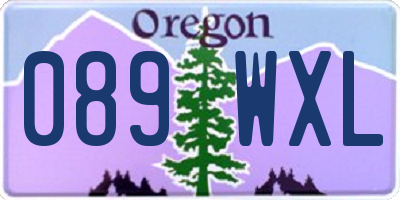 OR license plate 089WXL