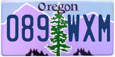 OR license plate 089WXM