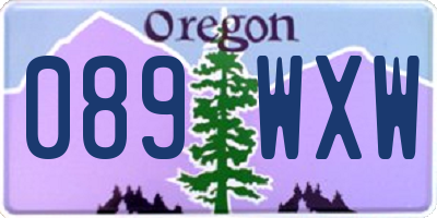 OR license plate 089WXW