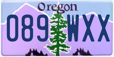 OR license plate 089WXX