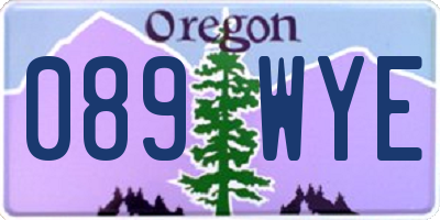 OR license plate 089WYE