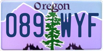 OR license plate 089WYF
