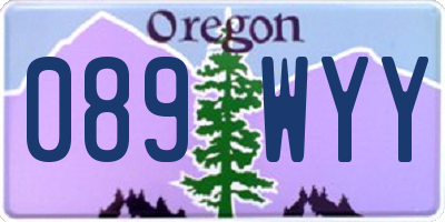 OR license plate 089WYY