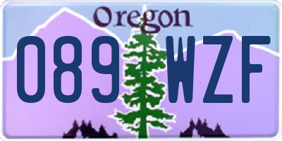 OR license plate 089WZF
