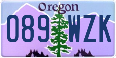 OR license plate 089WZK