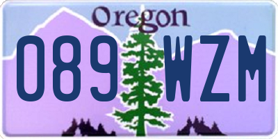 OR license plate 089WZM