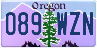 OR license plate 089WZN