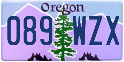 OR license plate 089WZX