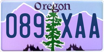 OR license plate 089XAA