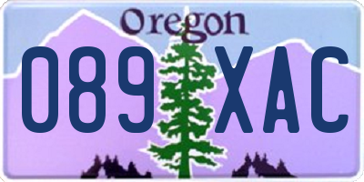 OR license plate 089XAC