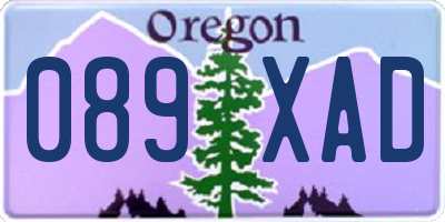 OR license plate 089XAD