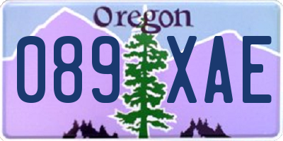 OR license plate 089XAE