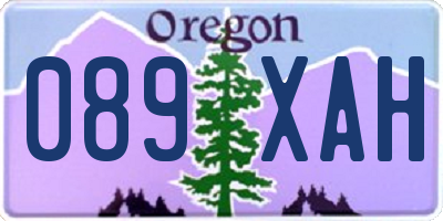 OR license plate 089XAH