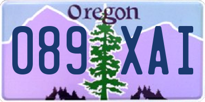 OR license plate 089XAI