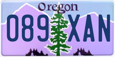 OR license plate 089XAN