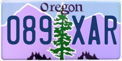 OR license plate 089XAR