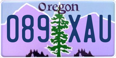 OR license plate 089XAU