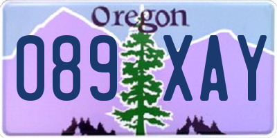 OR license plate 089XAY