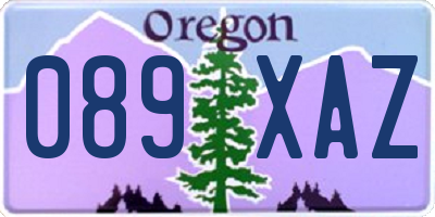 OR license plate 089XAZ
