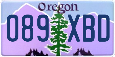 OR license plate 089XBD
