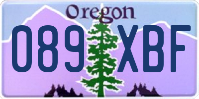 OR license plate 089XBF
