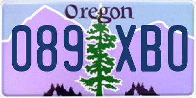 OR license plate 089XBO