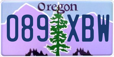 OR license plate 089XBW
