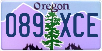 OR license plate 089XCE
