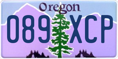 OR license plate 089XCP
