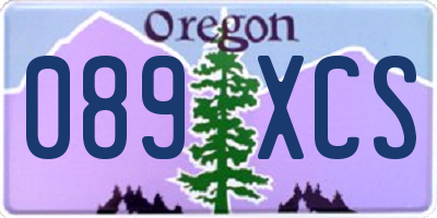 OR license plate 089XCS