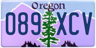 OR license plate 089XCV
