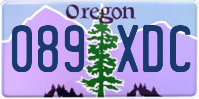 OR license plate 089XDC