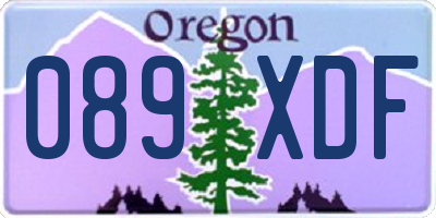 OR license plate 089XDF