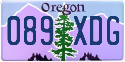 OR license plate 089XDG