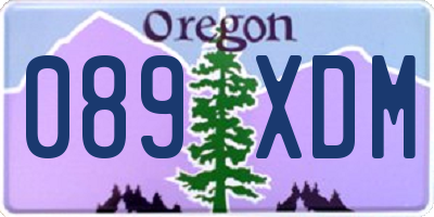 OR license plate 089XDM