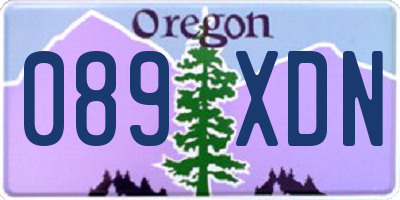 OR license plate 089XDN