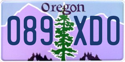 OR license plate 089XDO