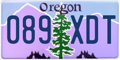 OR license plate 089XDT
